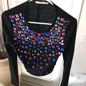 Multicolored sweater crop